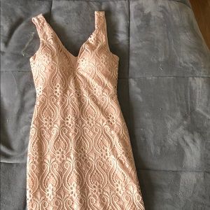 Cream lace midi dress